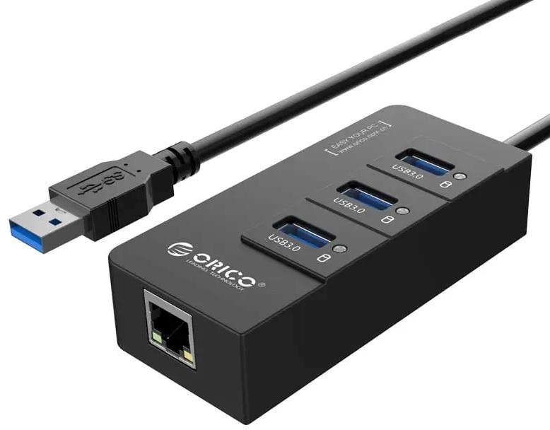 ORICO 3XUSB3.0 HUB GBE ADAPTER BLK