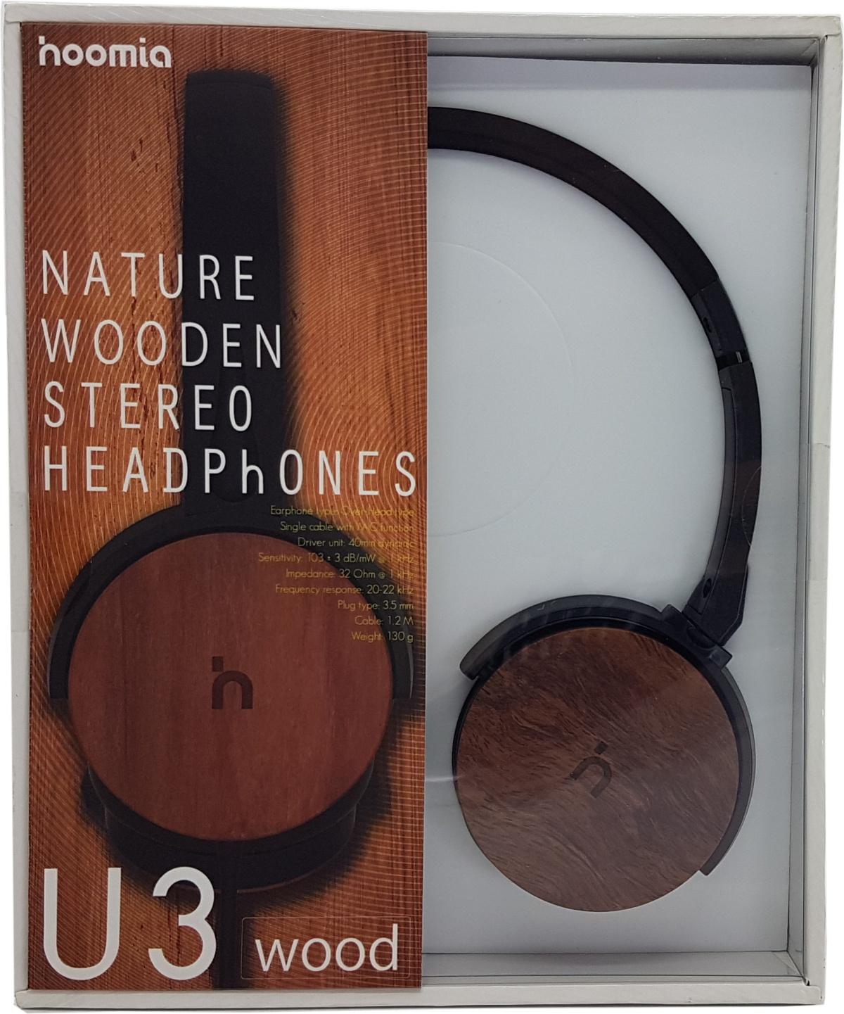 HEADPHONE WITH MIC  BLACK + WOOD