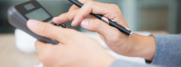 Person using a calculator