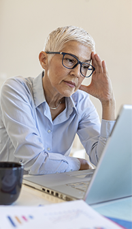 Woman working on a notebook